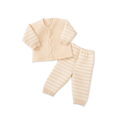 新生儿衣服套装0-1岁婴幼儿彩棉加厚保暖内衣套装宝宝两用裆套装