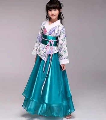 新款儿童古装童装女童汉服古典舞古筝舞台表演出服装主题春晓春装