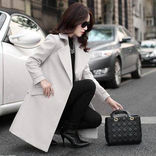 2015秋季新款中长款女长袖韩版大码气质修身显瘦风衣大衣外套潮