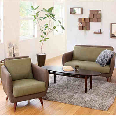 宜家简约日式小户型布艺沙发单人双人沙发椅咖啡厅卧室书房沙发椅