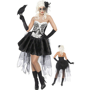 2015最新款万圣节骷髅装抹胸僵尸装女巫cosplay服黑夜吸血鬼服装