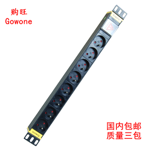 Gowone购旺PDU机柜插座1U19英寸8位16A带开关欧式法标无线GW-F101
