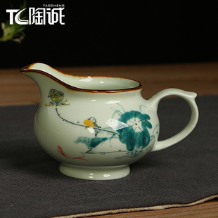 新款 精品茶海 手绘陶瓷茶具茶道均杯茶海公杯 手绘公道杯系列