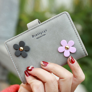 2015新款日韩版女士卡包女式花朵磨砂多卡位可爱韩国超薄钱夹钱包