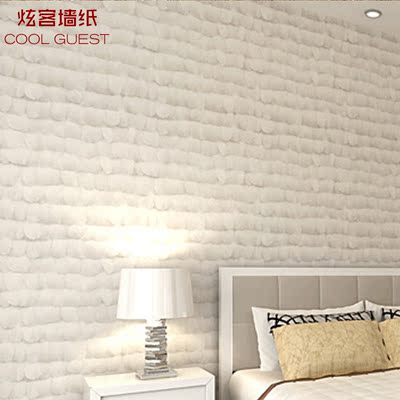 素色墙纸 无纺布壁纸 韩国3D羽毛 卧室客厅电视背景墙壁纸 特价