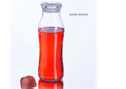 利比 果汁瓶 潮流饮品玻璃瓶 夏季创意饮料瓶 多用密封玻璃水瓶