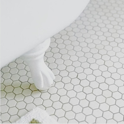 大六角马赛克瓷砖 白色亮光哑光 厨房卫生间阳台墙砖地砖 防滑