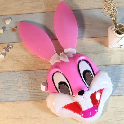新款创意发光小兔子面具批发儿童 卡通动物成人舞会LED演出道具