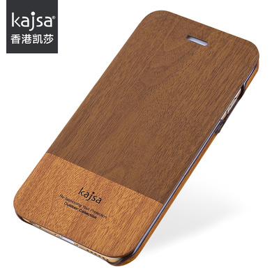 kajsa凯莎 iphone6手机壳 苹果6 plus 5.5木纹皮套新款 超薄皮套