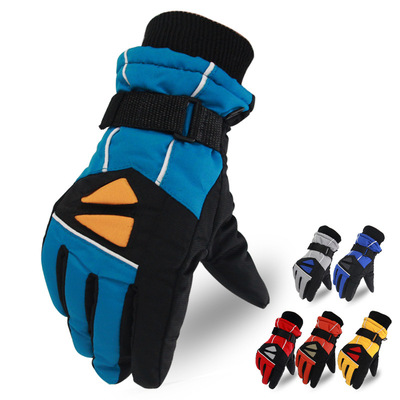 北纬35儿童手套滑雪 防风男童女童小孩户外加厚手套防水保暖