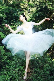 工厂直销芭蕾舞裙成人芭蕾舞蹈裙纱裙白蓬蓬泡泡袖演出表演比赛服