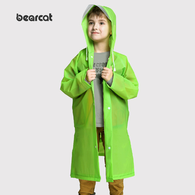 bearcat 2016新款时尚EVA儿童安全无味雨衣 雨天出门必备带书包位