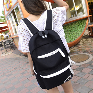 韩版潮流男士双肩包包学院风休闲电脑包中学生女帆布书包旅行背包