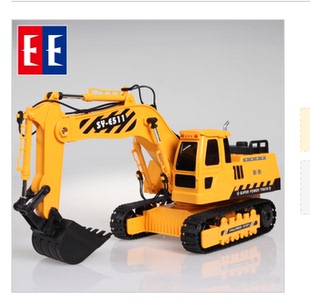 双鹰遥控挖掘机 电动挖土机充电耐摔大型工程车 仿真儿童模型玩具