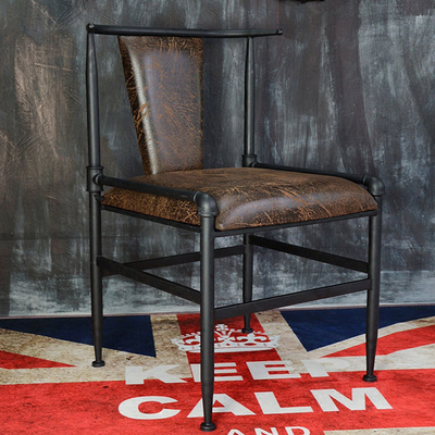 美式家具loft铁艺椅子复古做旧餐椅沙发座椅咖啡厅家用书房铁椅子