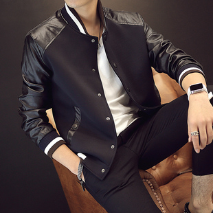 秋季新款外套男士薄款立领jacket上衣服青少年韩版修身夹克衫男潮