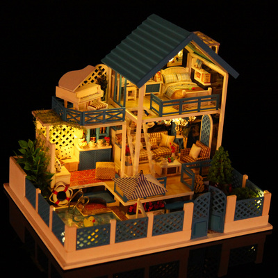 那家 diy小屋爱琴海之旅手工拼装房子模型别墅男生日礼物女生玩具