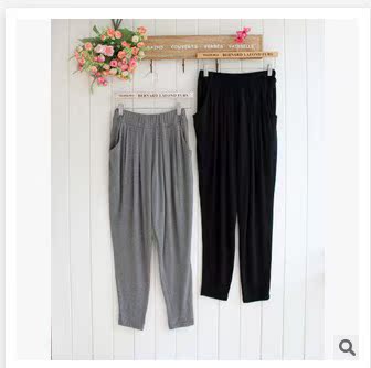包邮2015韩版新款大码哈伦裤女士运动裤休闲瑜伽裤薄莫代尔长裤子