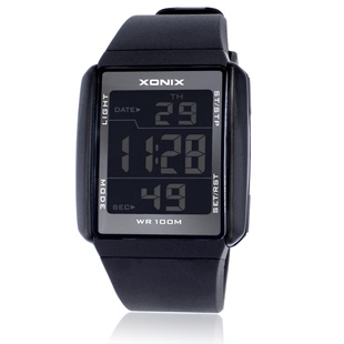 XONIX大数字夜光男女朋友礼物情侣对表防水多功能运动电子LED手表