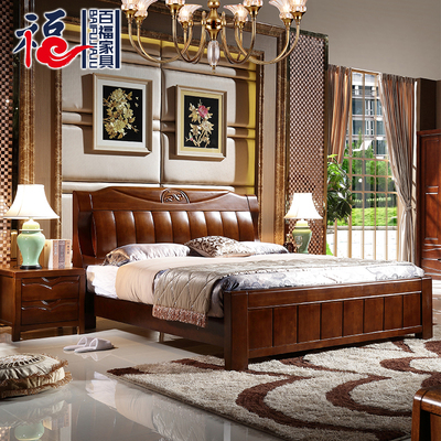 极有家发现 全实木床 橡木床1.5 1.8米双人床 婚床 可配高箱储物
