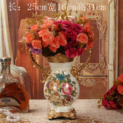 特价包邮欧式高档宫廷树脂复古花瓶花插客厅装饰摆件家居装饰品