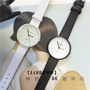 【LCKDQWD】韩国东大门极简主义简约vintage手表情侣表学生pu腕表