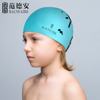 范德安儿童硅胶泳帽 男童女童防水护耳可爱中大童学生沙滩游泳帽