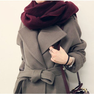 2015秋冬新款高档显瘦韩版中长款羊毛呢外套女呢子大衣女