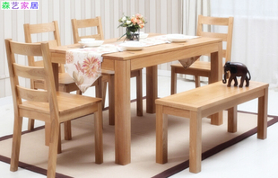 实木餐桌全白橡木餐台宜家环保餐桌椅组合欧式餐厅家具