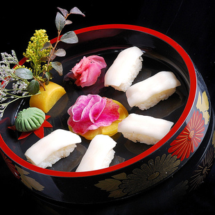 新品菊花盘寿司盆太阳花连板寿司桶刺身寿司盘寿司罐寿司料理盛器