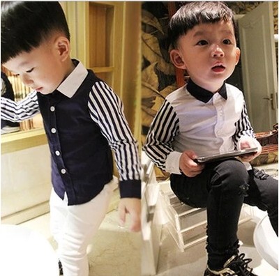 男孩童装宝宝秋装2015新款男童长袖衬衫韩版儿童白色上衣中小童潮
