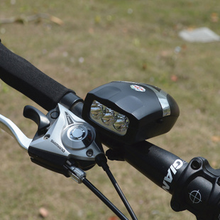新款山地自行车前灯电喇叭带灯车铃高亮LED电子铃山地车骑行装备