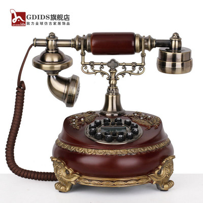 GDIDS 欧式古典工艺仿古电话机 复古电话机 家用座机美式电话机