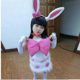 新款幼儿小白兔服装小兔子演出服 我不上你的当舞蹈服儿童表演服