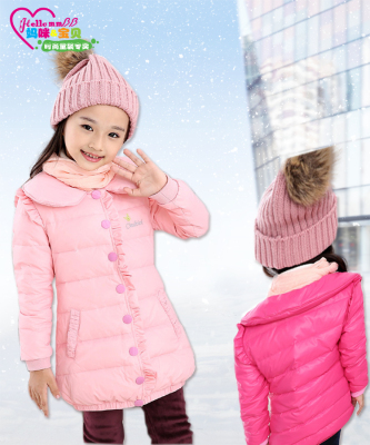 2015冬季韩版新款潮中大女童装轻薄中长款加厚儿童修身羽绒服外套