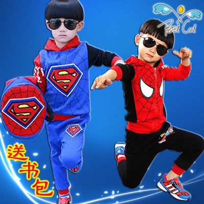 超人童装秋款5二件套装6儿童7蜘蛛侠8男童9长袖10运动衣服11岁潮