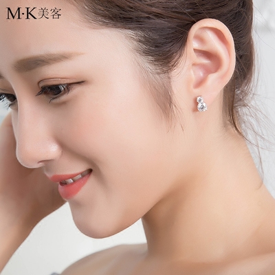 MK镶嵌施华洛世奇锆石S925银气质耳钉女乔妹同款简约时尚新品