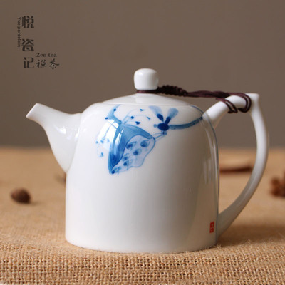 白瓷茶壶陶瓷功夫茶具单壶整套家用红茶耐热家用过滤茶壶
