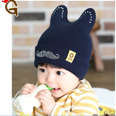 1-2岁婴幼儿护耳毛线帽0-3-12-18个月男女宝宝保暖秋冬季套头帽子