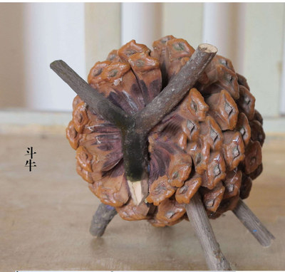 松果手工创作 小摆件 创意摆件 松果工艺品 天然果实摆件