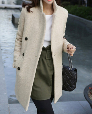 2014新款女装秋冬外套韩版气质时尚显瘦修身羊绒毛呢大衣上衣OL潮