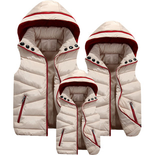 2015冬季新款童装亲子装棉马甲一家三口必备修身羽绒棉外套颜色齐