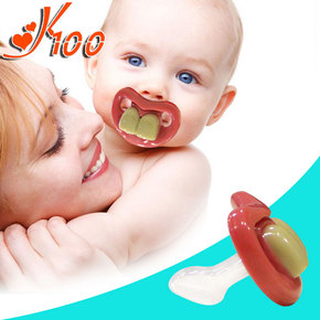 k100奶嘴 母乳实感硅胶奶嘴 可爱创意牙齿嘴巴风格 宝宝安全用品
