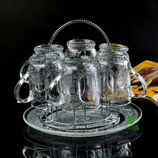 加厚无铅玻璃茶杯 水杯家用泡茶花茶杯 欧式浮雕刻花玻璃杯 包邮