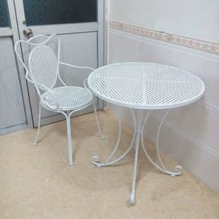 铁艺创意时尚厨房餐椅 金属客厅餐桌椅套件 卧室泡茶看书桌椅