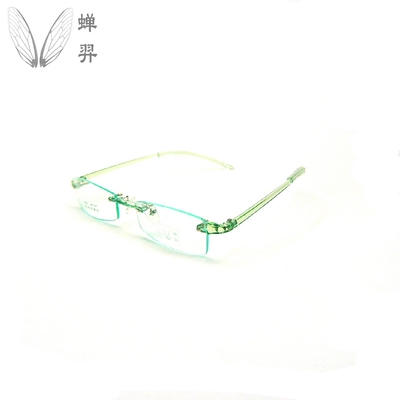 宝莱雅无框果冻超弹塑胶记忆近视个性舒适眼镜架（绿色）男女款★
