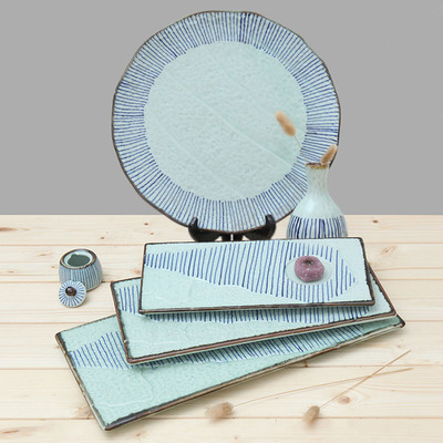 三分烧创意陶瓷盘子碟子手绘日式餐具圆碟摆台点心碟牛排盘西餐盘