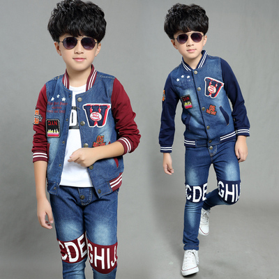 童套装卫衣 2015秋季新款韩版纯棉运动两件套 男童套装