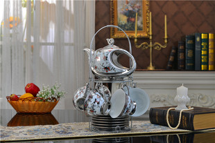 陶瓷创意欧式异型咖啡杯碟套装带杯架家用水杯水具套装马克杯套装