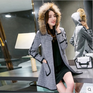 2015冬装新款A字型呢子大衣 女式韩版显瘦学生斗篷羊绒毛呢外套潮